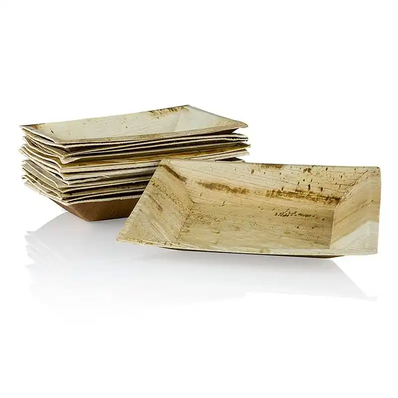 Ab Lager | Einweg Palmblattteller, eckig, 12x17cm, 100% kompostierbar, 25 St