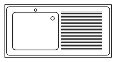 Plonge inox LMS/14 SX 1 bac à gauche + égouttoir, pour lave-vaisselle panier 45-50 – MACH - Neu lanciert