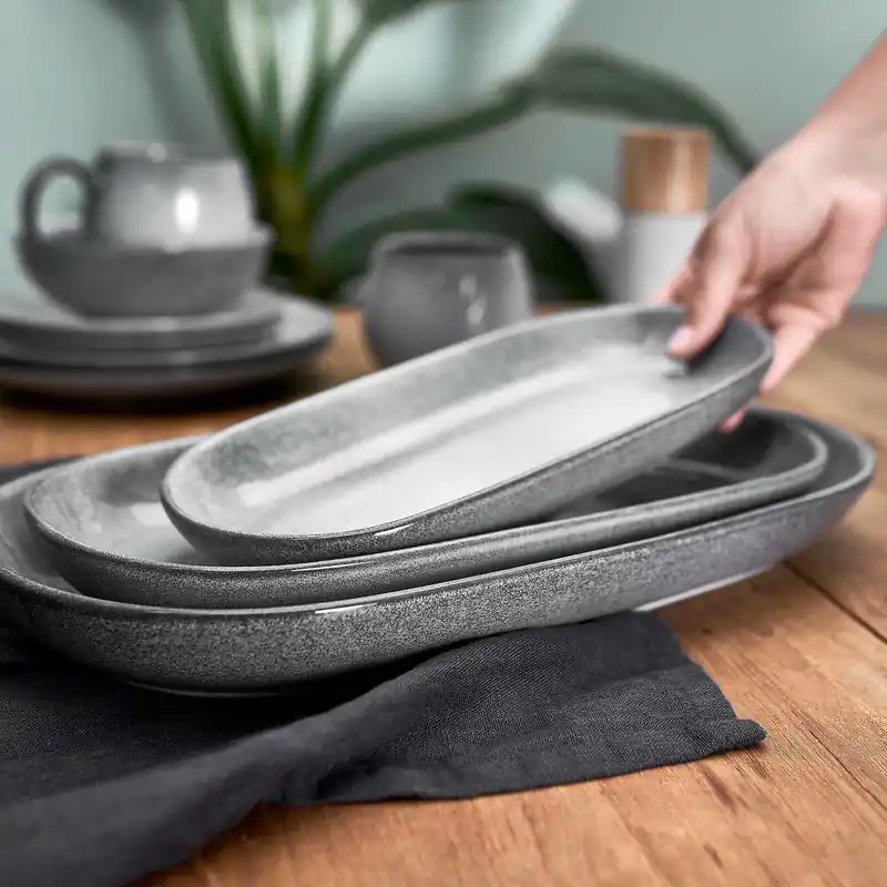 Preishit | Servierplatten Misty Cliff, grau - 3er-Set